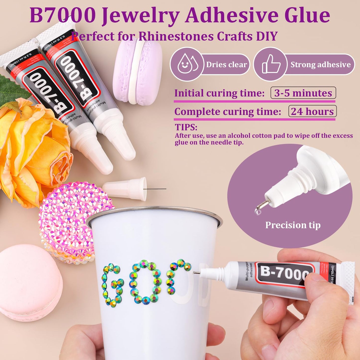 18000Pcs Resin Jelly Rhinestones for Crafting, Multicolor 3mm Flatback Rainbow Gems, Bedazzling Crystal with 3Pcs 10ml B7000 Jewelry Glue for DIY Crafts Clothing Shoes Nail Art