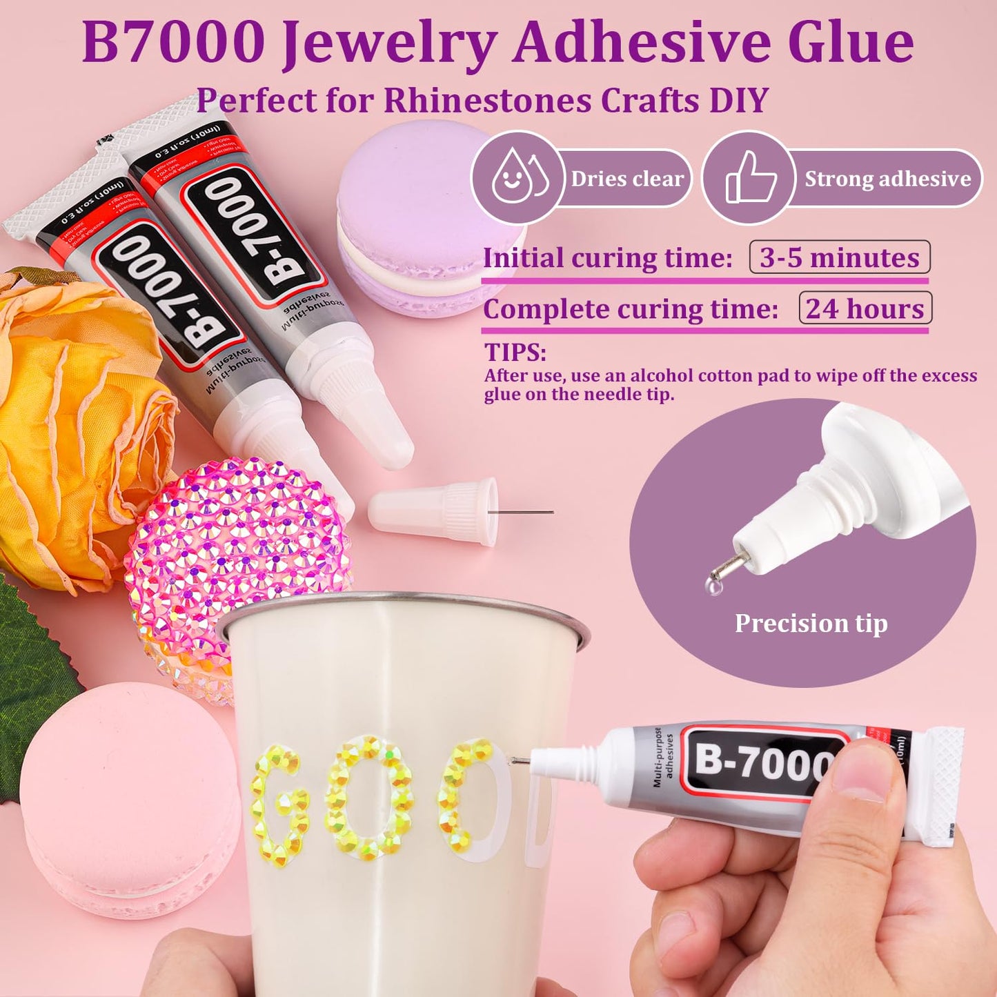 18000Pcs Resin Jelly Rhinestones for Crafting, Multicolor 3mm Flatback Rainbow Gems, Bedazzling Crystal with 3Pcs 10ml B7000 Jewelry Glue for DIY Crafts Clothing Shoes Nail Art