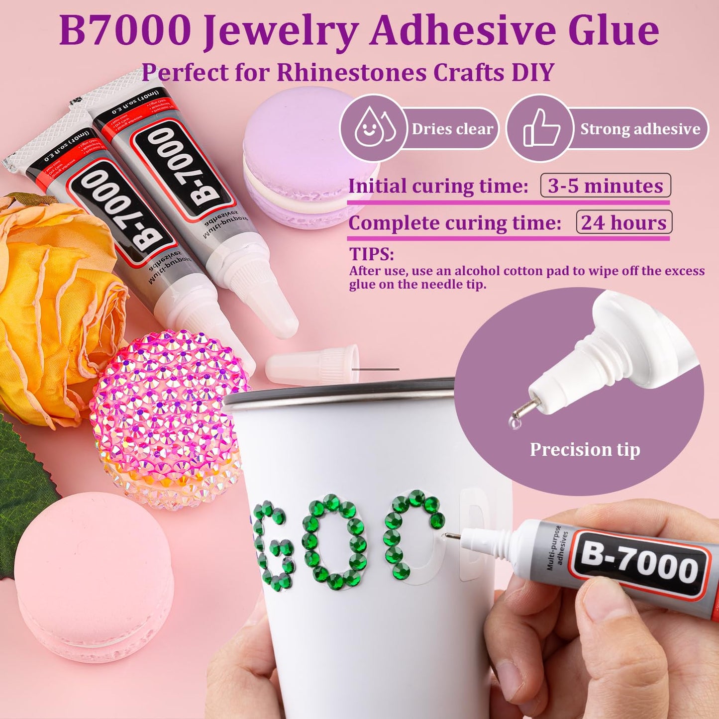 18000Pcs Resin Jelly Rhinestones for Crafting, Multicolor 3mm Flatback Rainbow Gems, Bedazzling Crystal with 3Pcs 10ml B7000 Jewelry Glue for DIY Crafts Clothing Shoes Nail Art