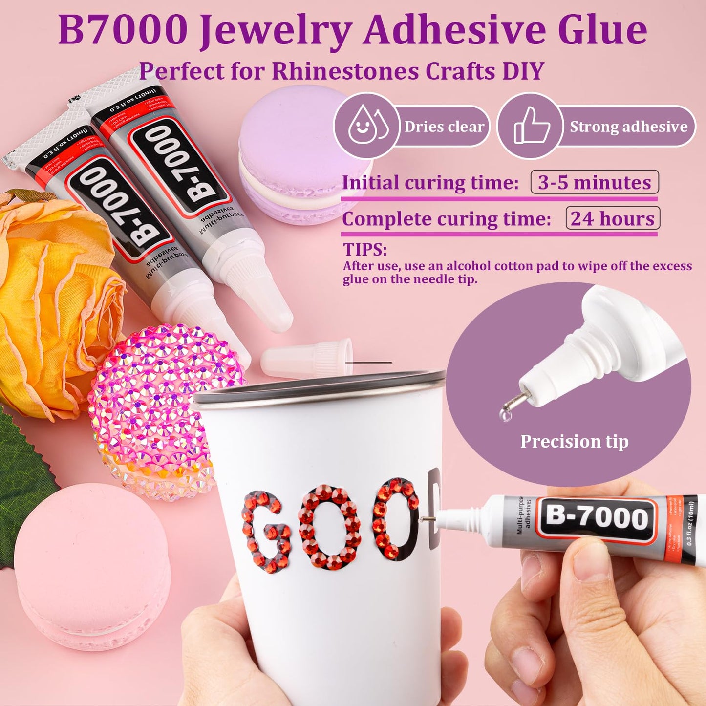 18000Pcs Resin Jelly Rhinestones for Crafting, Multicolor 3mm Flatback Rainbow Gems, Bedazzling Crystal with 3Pcs 10ml B7000 Jewelry Glue for DIY Crafts Clothing Shoes Nail Art