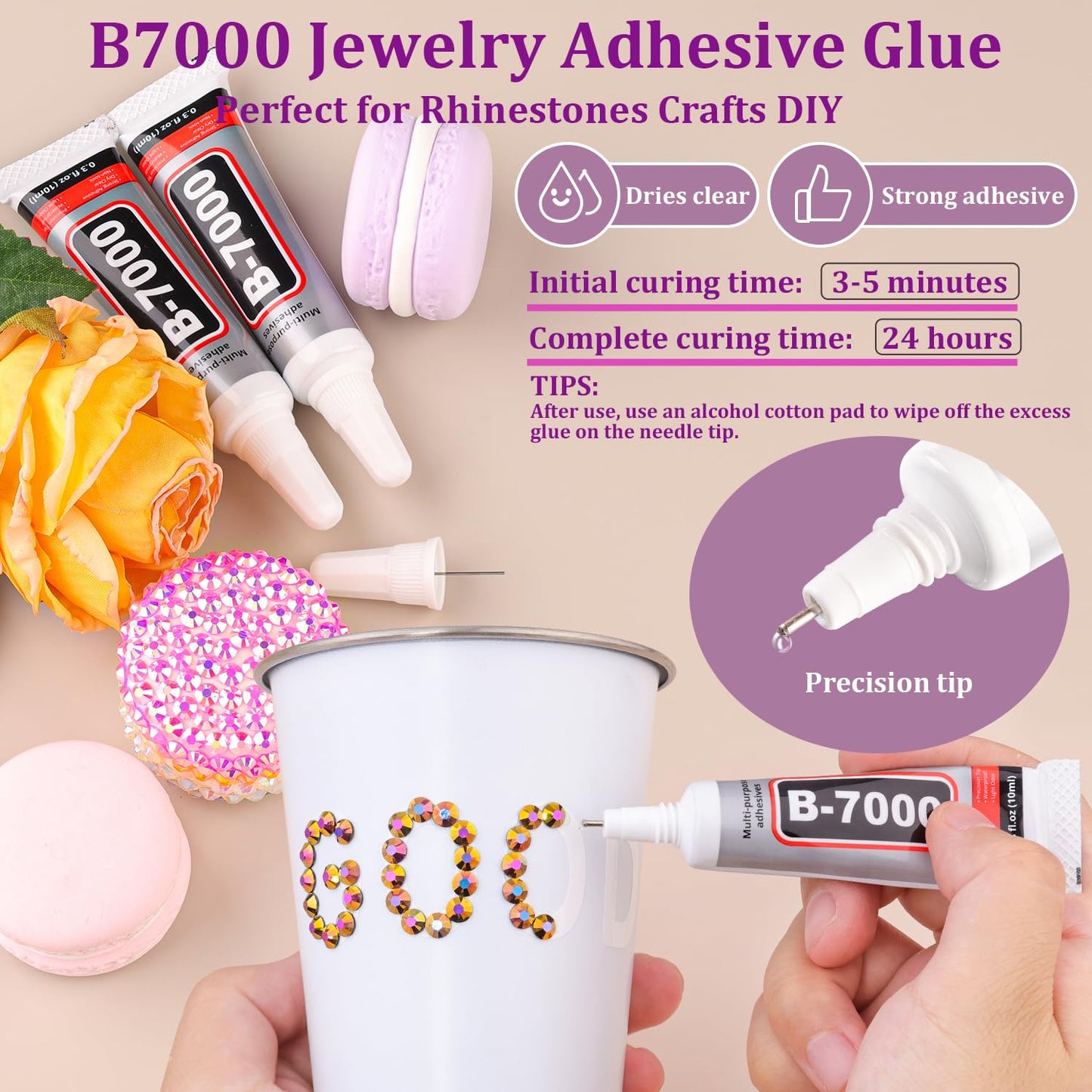 18000Pcs Resin Jelly Rhinestones for Crafting, Multicolor 3mm Flatback Rainbow Gems, Bedazzling Crystal with 3Pcs 10ml B7000 Jewelry Glue for DIY Crafts Clothing Shoes Nail Art