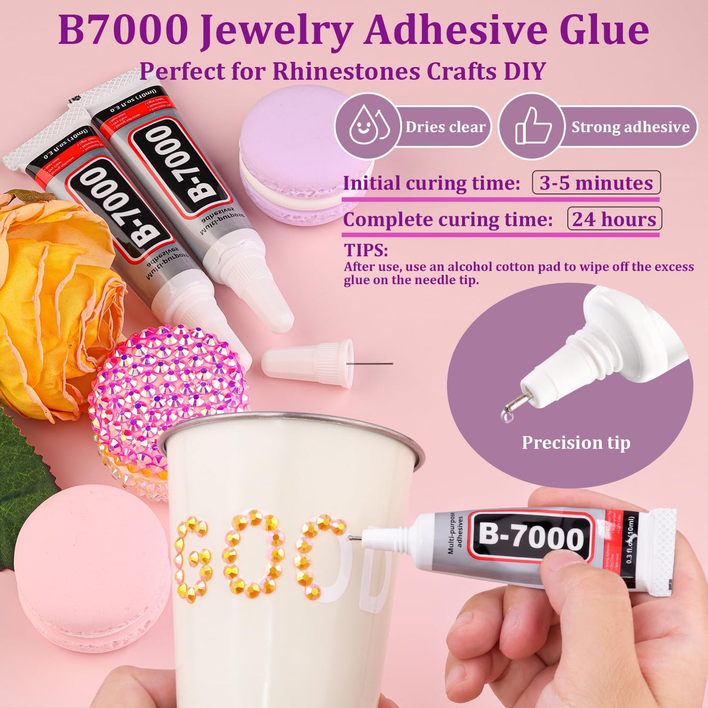 18000Pcs Resin Jelly Rhinestones for Crafting, Multicolor 3mm Flatback Rainbow Gems, Bedazzling Crystal with 3Pcs 10ml B7000 Jewelry Glue for DIY Crafts Clothing Shoes Nail Art