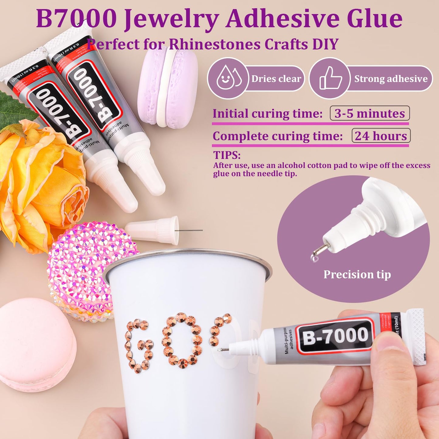18000Pcs Resin Jelly Rhinestones for Crafting, Multicolor 3mm Flatback Rainbow Gems, Bedazzling Crystal with 3Pcs 10ml B7000 Jewelry Glue for DIY Crafts Clothing Shoes Nail Art