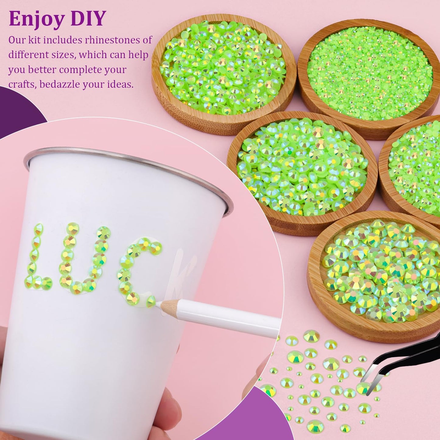 18000Pcs Resin Jelly Rhinestones for Crafting, Multicolor 3mm Flatback Rainbow Gems, Bedazzling Crystal with 3Pcs 10ml B7000 Jewelry Glue for DIY Crafts Clothing Shoes Nail Art