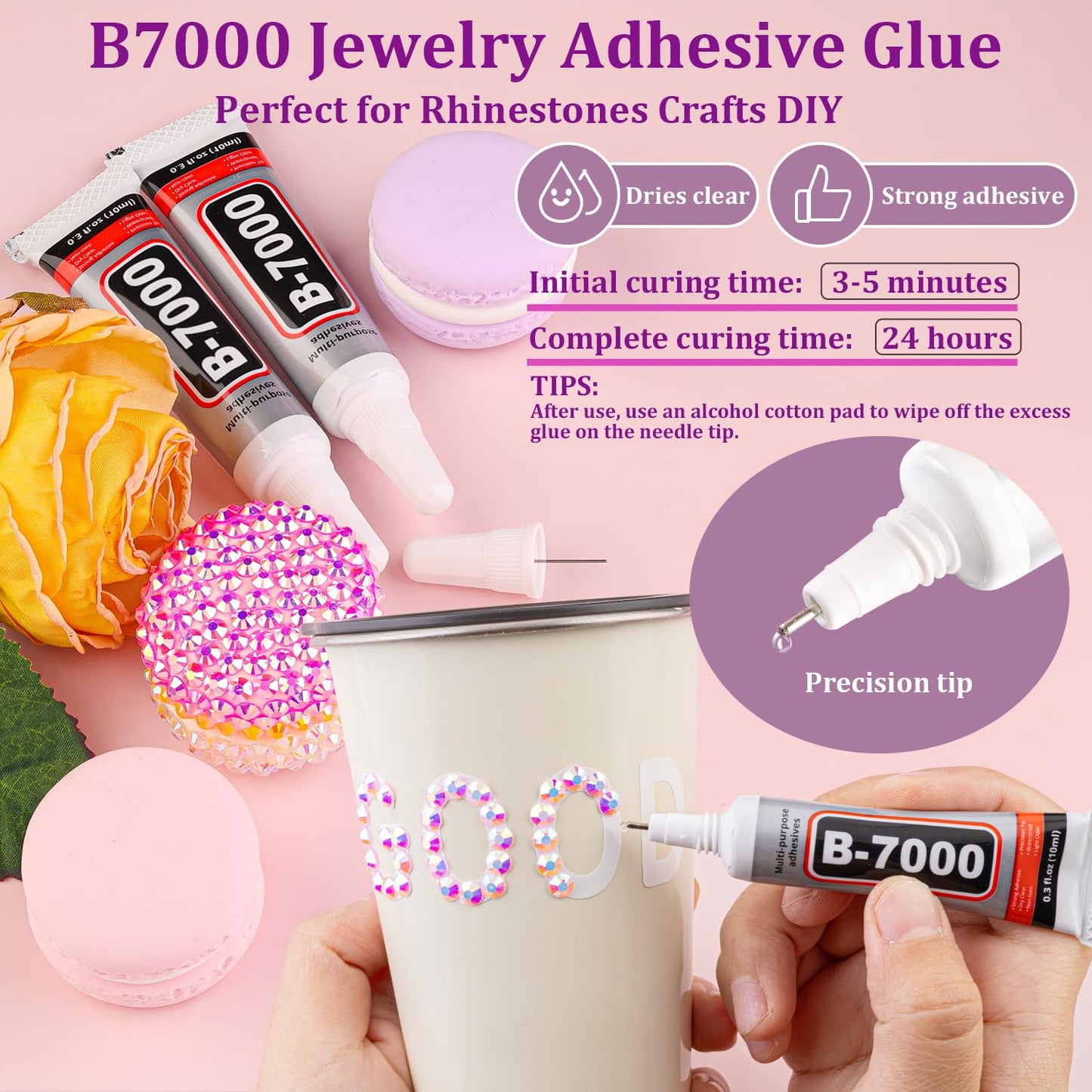 18000Pcs Resin Jelly Rhinestones for Crafting, Multicolor 3mm Flatback Rainbow Gems, Bedazzling Crystal with 3Pcs 10ml B7000 Jewelry Glue for DIY Crafts Clothing Shoes Nail Art