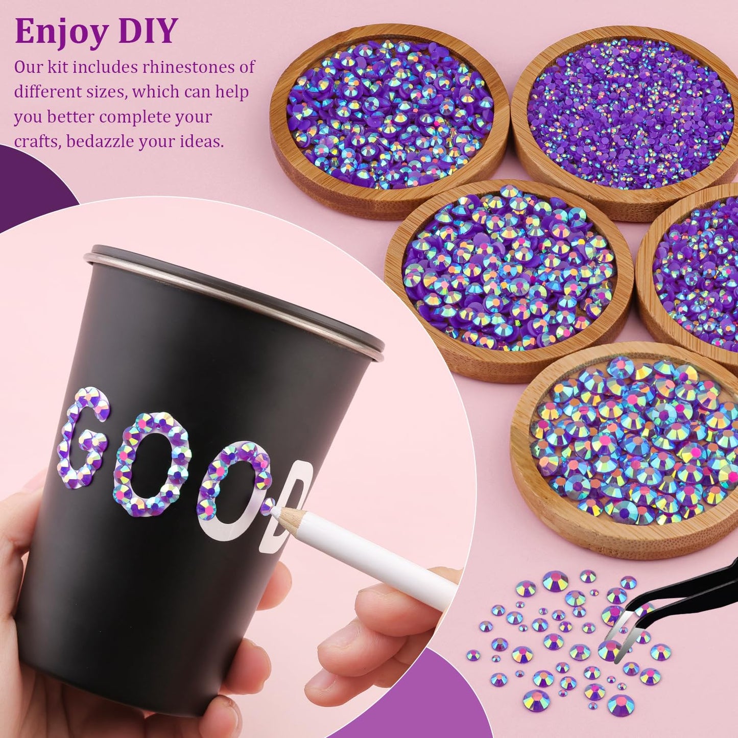 18000Pcs Resin Jelly Rhinestones for Crafting, Multicolor 3mm Flatback Rainbow Gems, Bedazzling Crystal with 3Pcs 10ml B7000 Jewelry Glue for DIY Crafts Clothing Shoes Nail Art