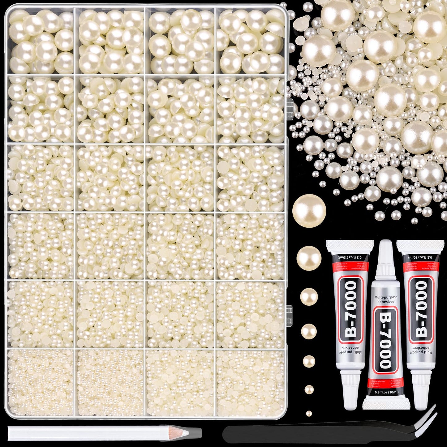 18000Pcs Resin Jelly Rhinestones for Crafting, Multicolor 3mm Flatback Rainbow Gems, Bedazzling Crystal with 3Pcs 10ml B7000 Jewelry Glue for DIY Crafts Clothing Shoes Nail Art