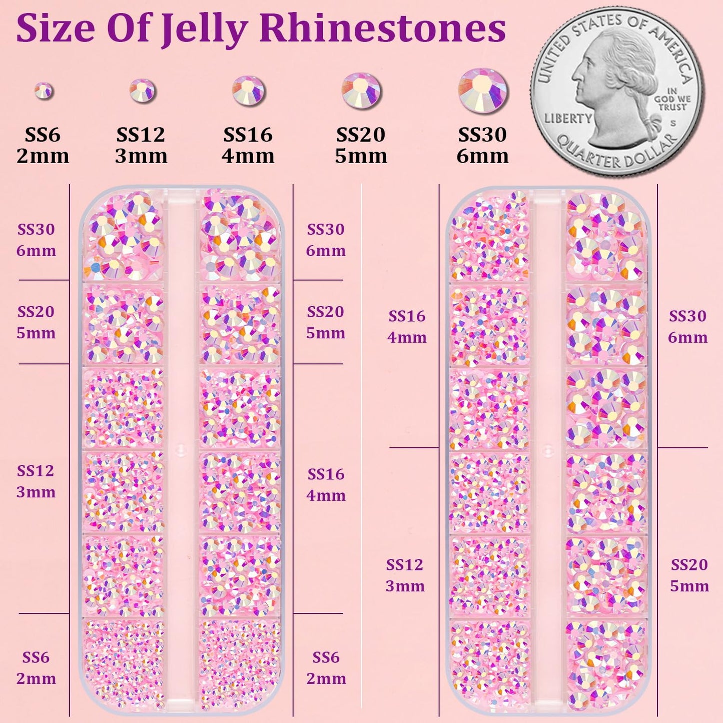 18000Pcs Resin Jelly Rhinestones for Crafting, Multicolor 3mm Flatback Rainbow Gems, Bedazzling Crystal with 3Pcs 10ml B7000 Jewelry Glue for DIY Crafts Clothing Shoes Nail Art