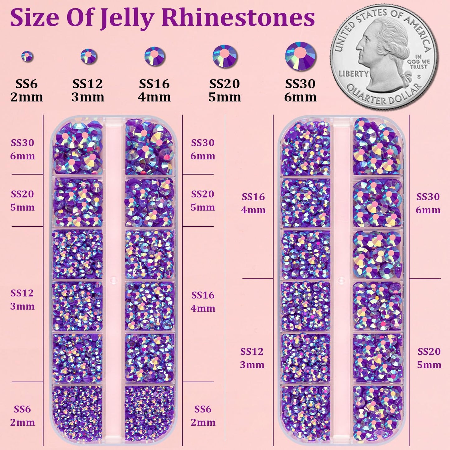 18000Pcs Resin Jelly Rhinestones for Crafting, Multicolor 3mm Flatback Rainbow Gems, Bedazzling Crystal with 3Pcs 10ml B7000 Jewelry Glue for DIY Crafts Clothing Shoes Nail Art