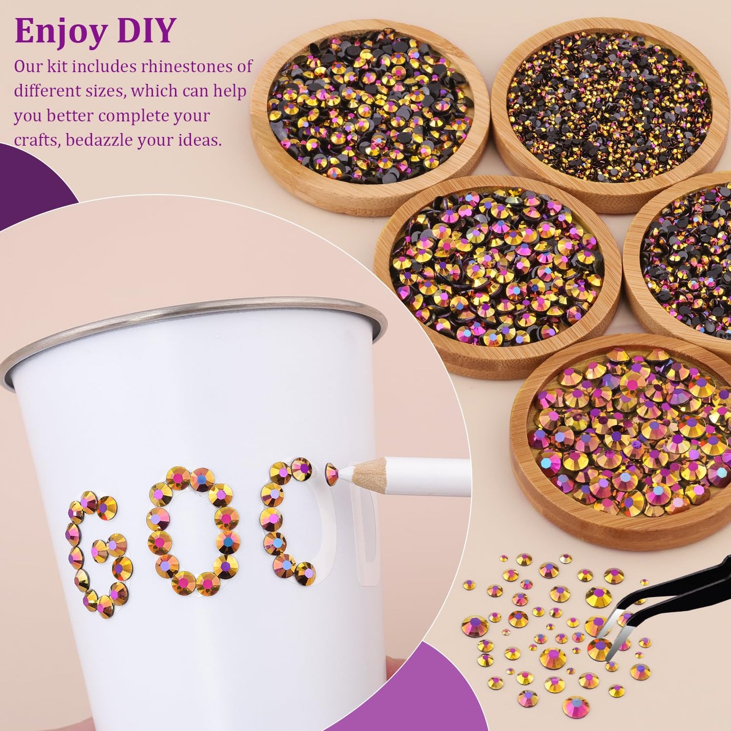 18000Pcs Resin Jelly Rhinestones for Crafting, Multicolor 3mm Flatback Rainbow Gems, Bedazzling Crystal with 3Pcs 10ml B7000 Jewelry Glue for DIY Crafts Clothing Shoes Nail Art