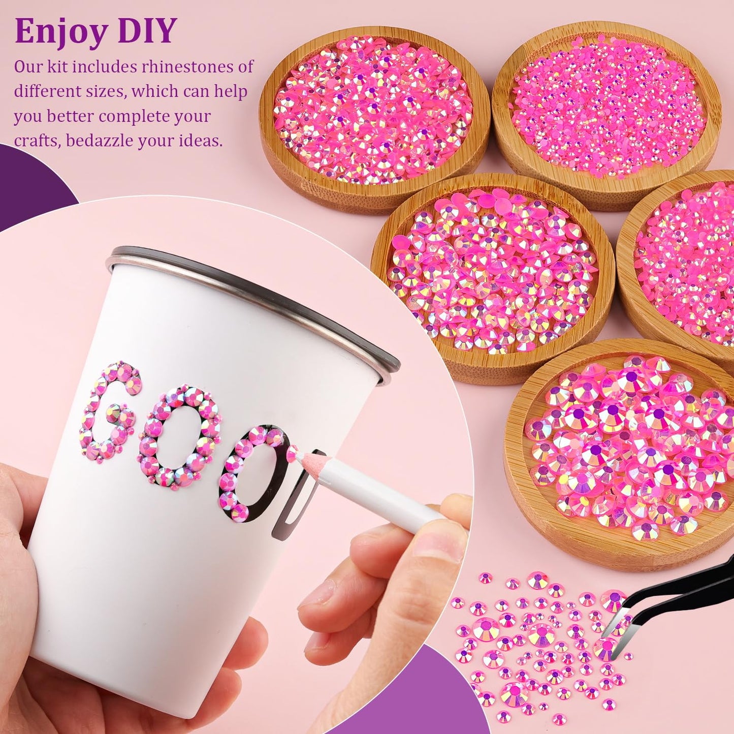 18000Pcs Resin Jelly Rhinestones for Crafting, Multicolor 3mm Flatback Rainbow Gems, Bedazzling Crystal with 3Pcs 10ml B7000 Jewelry Glue for DIY Crafts Clothing Shoes Nail Art