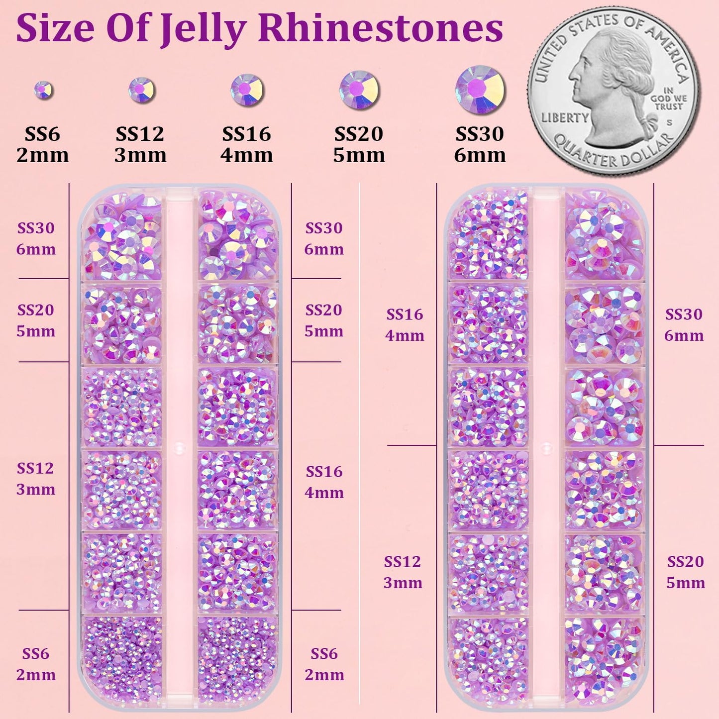 18000Pcs Resin Jelly Rhinestones for Crafting, Multicolor 3mm Flatback Rainbow Gems, Bedazzling Crystal with 3Pcs 10ml B7000 Jewelry Glue for DIY Crafts Clothing Shoes Nail Art