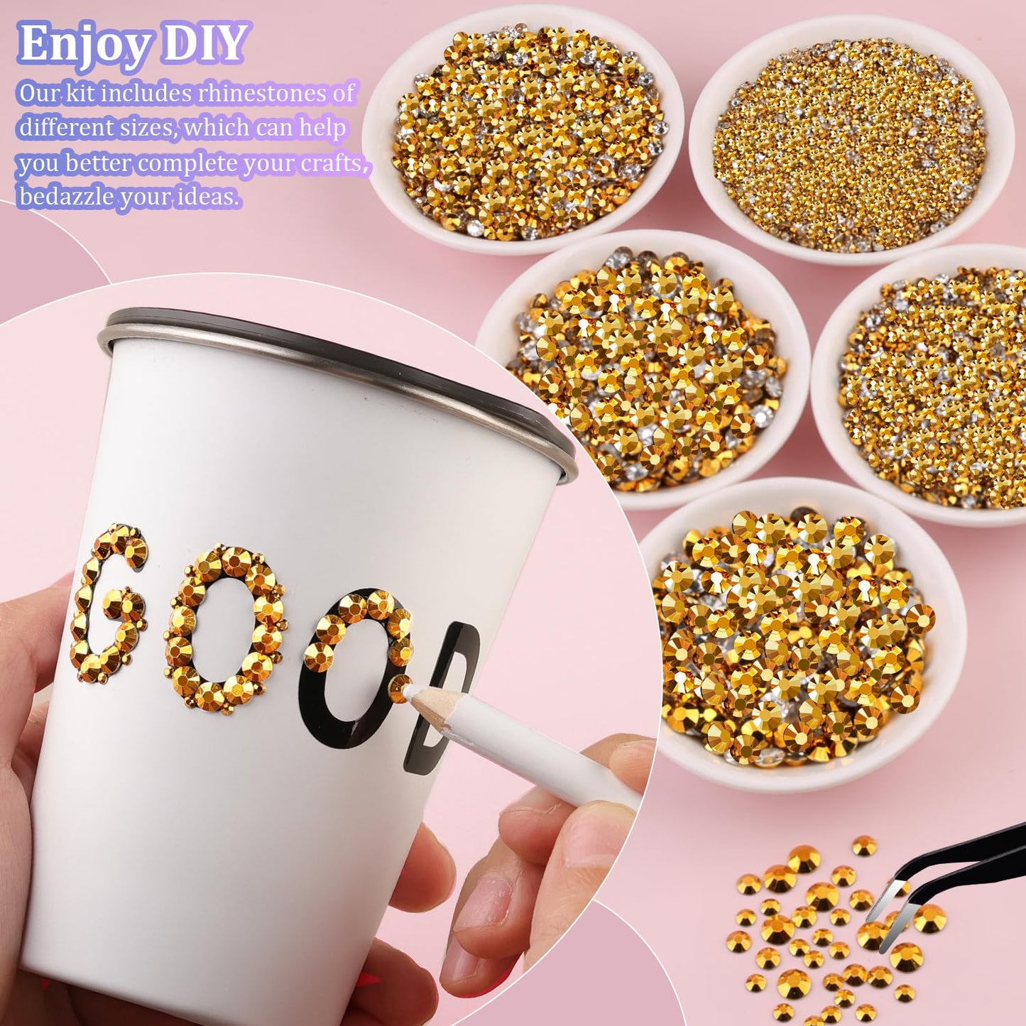 18000Pcs Resin Jelly Rhinestones for Crafting, Multicolor 3mm Flatback Rainbow Gems, Bedazzling Crystal with 3Pcs 10ml B7000 Jewelry Glue for DIY Crafts Clothing Shoes Nail Art
