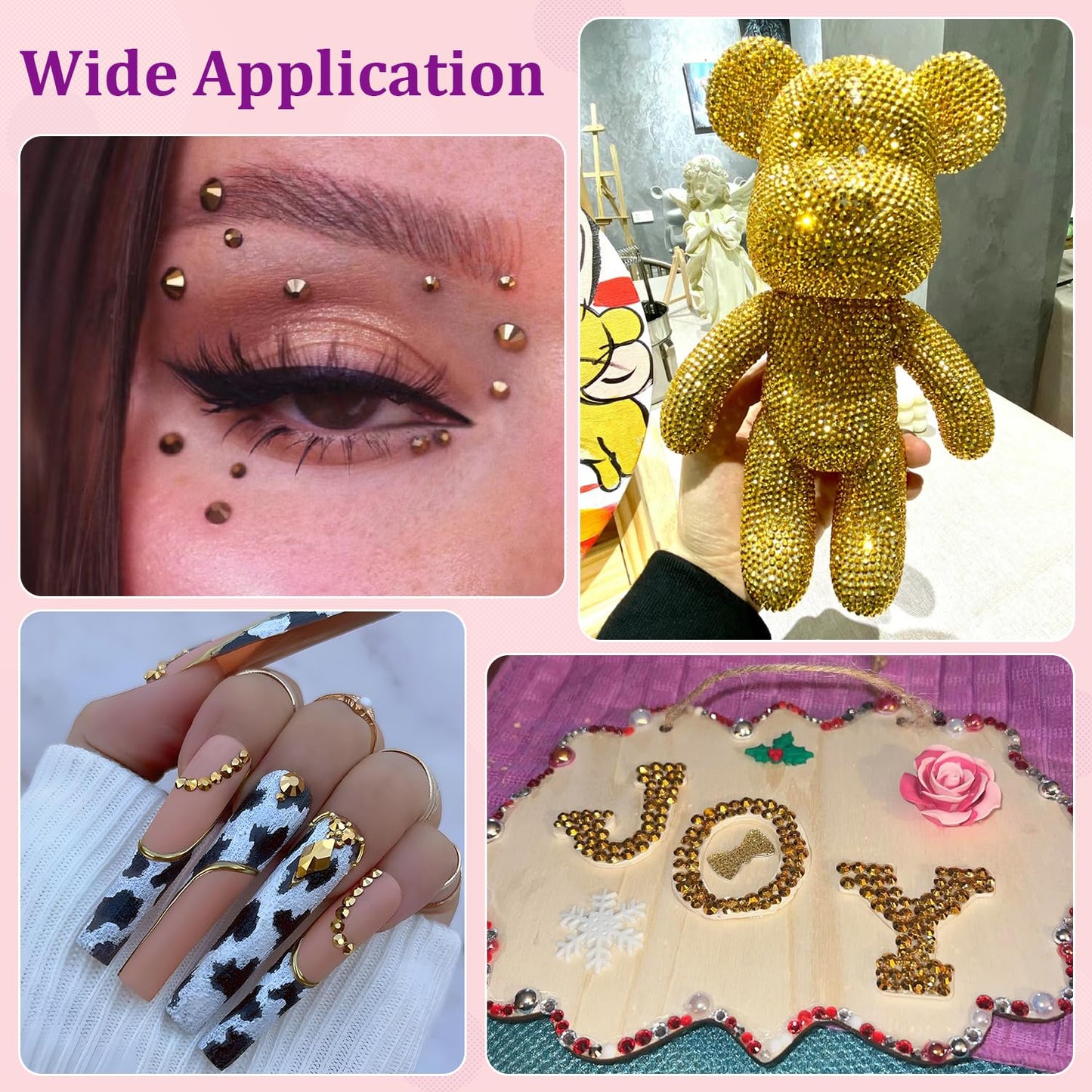 18000Pcs Resin Jelly Rhinestones for Crafting, Multicolor 3mm Flatback Rainbow Gems, Bedazzling Crystal with 3Pcs 10ml B7000 Jewelry Glue for DIY Crafts Clothing Shoes Nail Art