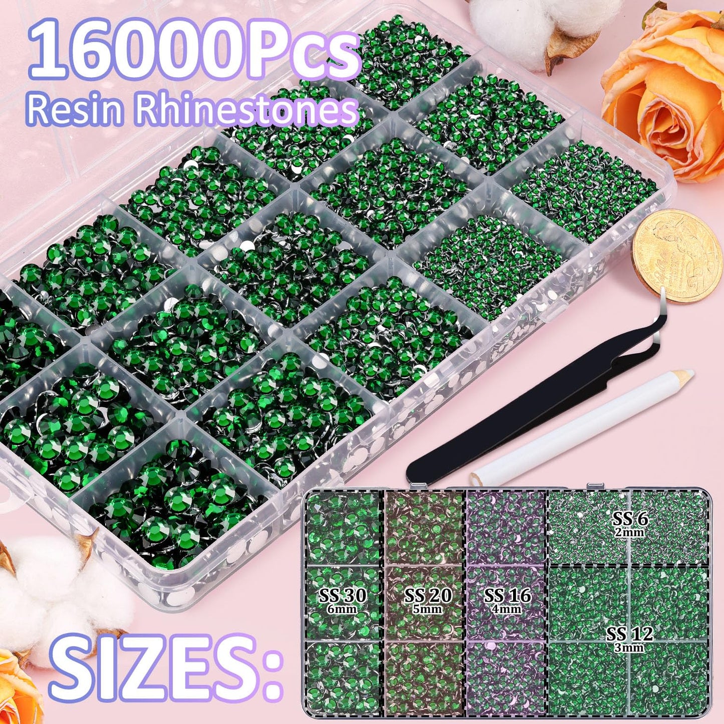 18000Pcs Resin Jelly Rhinestones for Crafting, Multicolor 3mm Flatback Rainbow Gems, Bedazzling Crystal with 3Pcs 10ml B7000 Jewelry Glue for DIY Crafts Clothing Shoes Nail Art