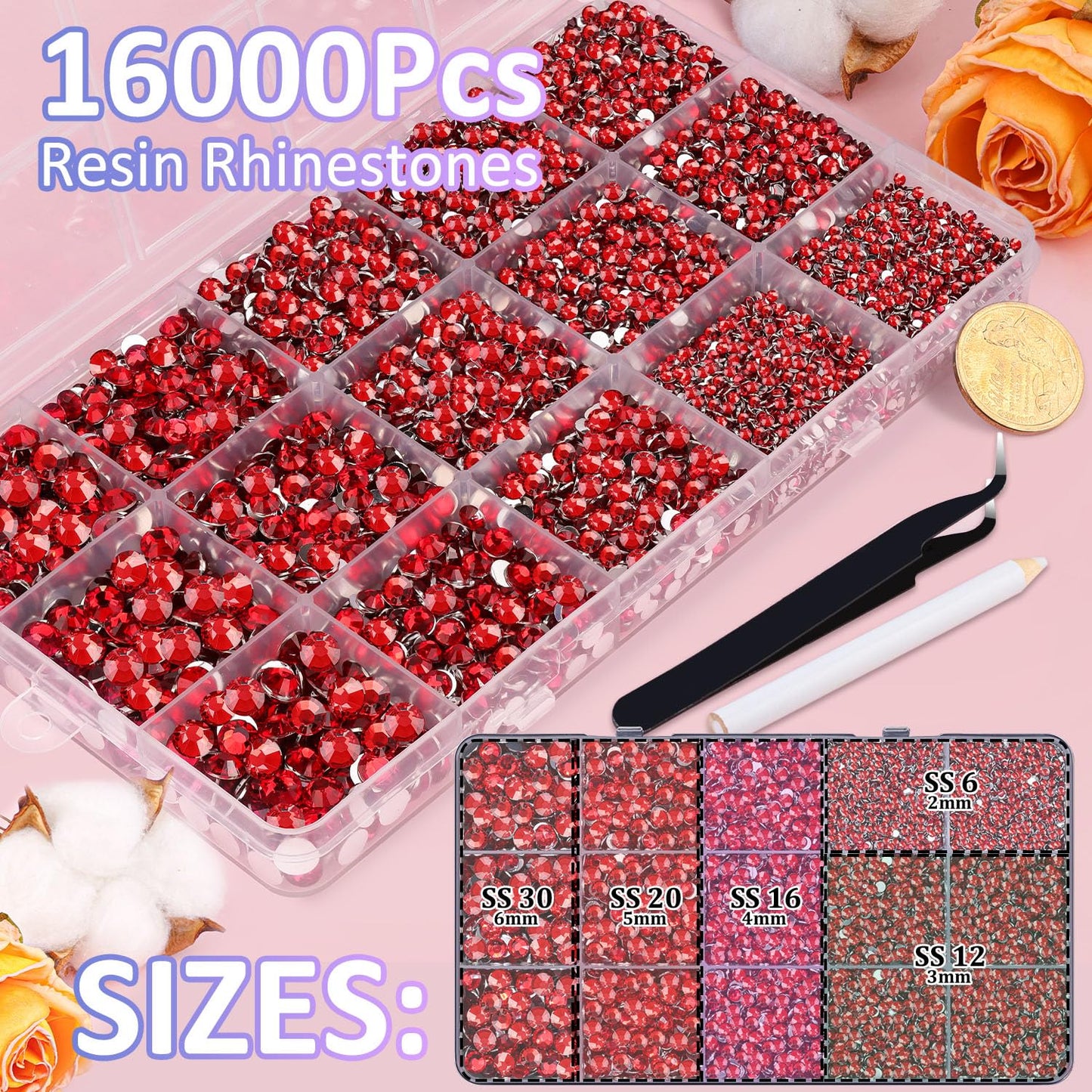 18000Pcs Resin Jelly Rhinestones for Crafting, Multicolor 3mm Flatback Rainbow Gems, Bedazzling Crystal with 3Pcs 10ml B7000 Jewelry Glue for DIY Crafts Clothing Shoes Nail Art