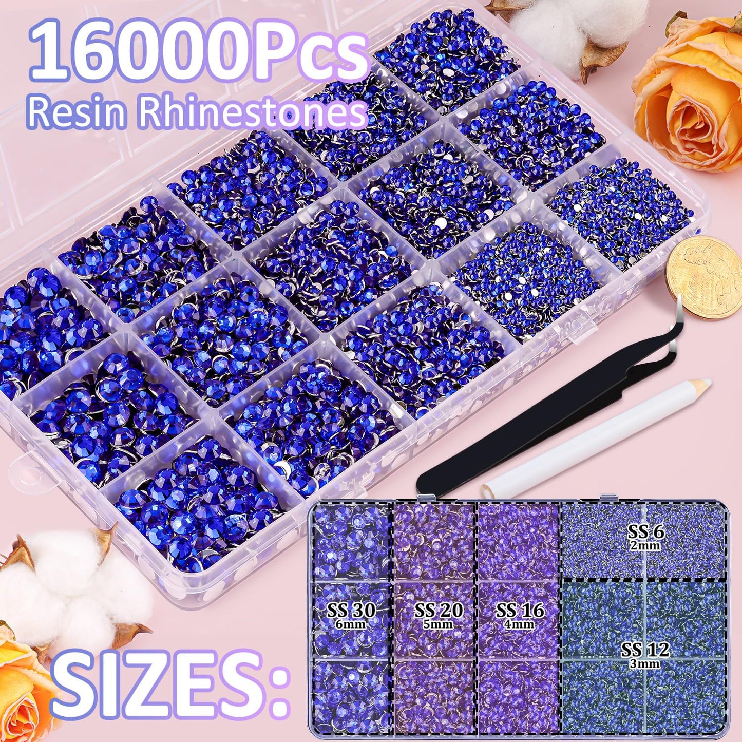 18000Pcs Resin Jelly Rhinestones for Crafting, Multicolor 3mm Flatback Rainbow Gems, Bedazzling Crystal with 3Pcs 10ml B7000 Jewelry Glue for DIY Crafts Clothing Shoes Nail Art